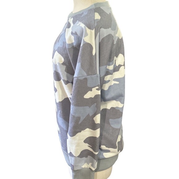 Ecowish Womens Crew Neck Multicolor Camo Long Sleeve Lightweight Sweatshirt Sz M - Picture 3 of 4